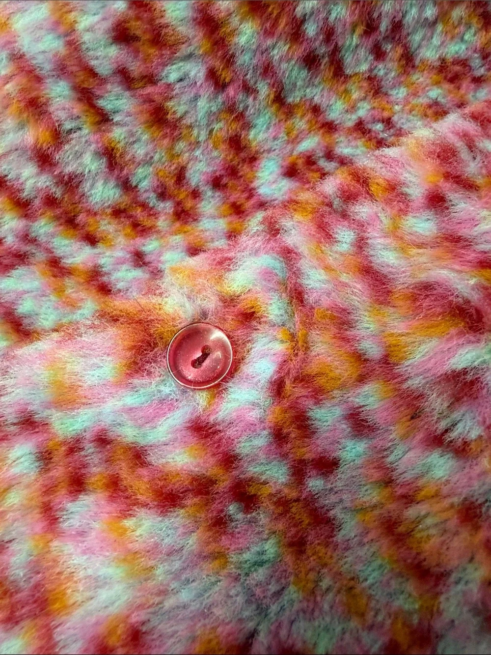 Vintage Cosqui by Infantiles Sheila Faux Fur Sherbet Confetti Teddy Coat. 24M